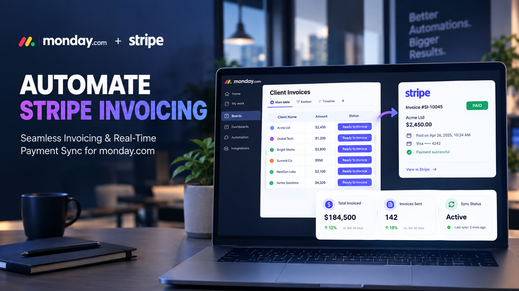 Automate Stripe Invoicing with monday.com